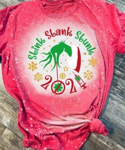 Stink Stank Stunk 2021 Christmas Bleached T-Shirt