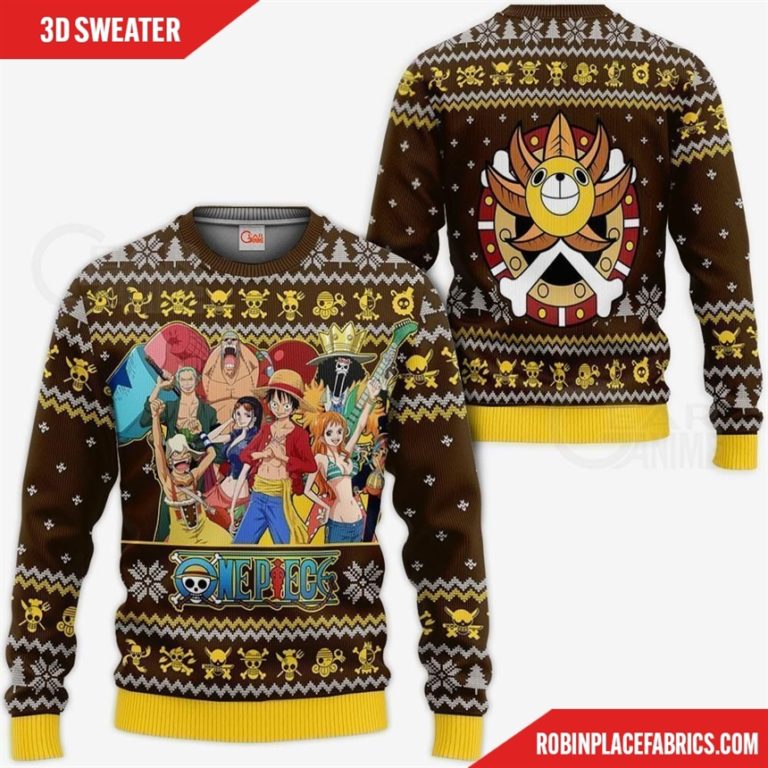 Straw Hat Pirates Ugly Christmas Sweater One Piece Anime Xmas