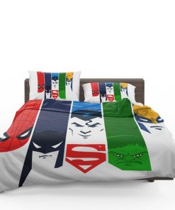 Superheroes Spider Man Batman Superman Hulk Wolverine Bedding Set
