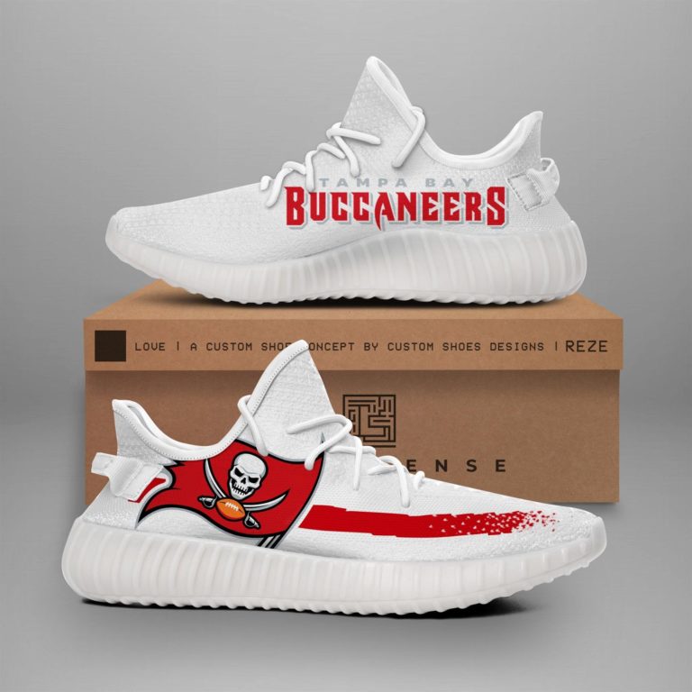 Tampa Bay Buccaneers Yeezy Boost White Sneakers
