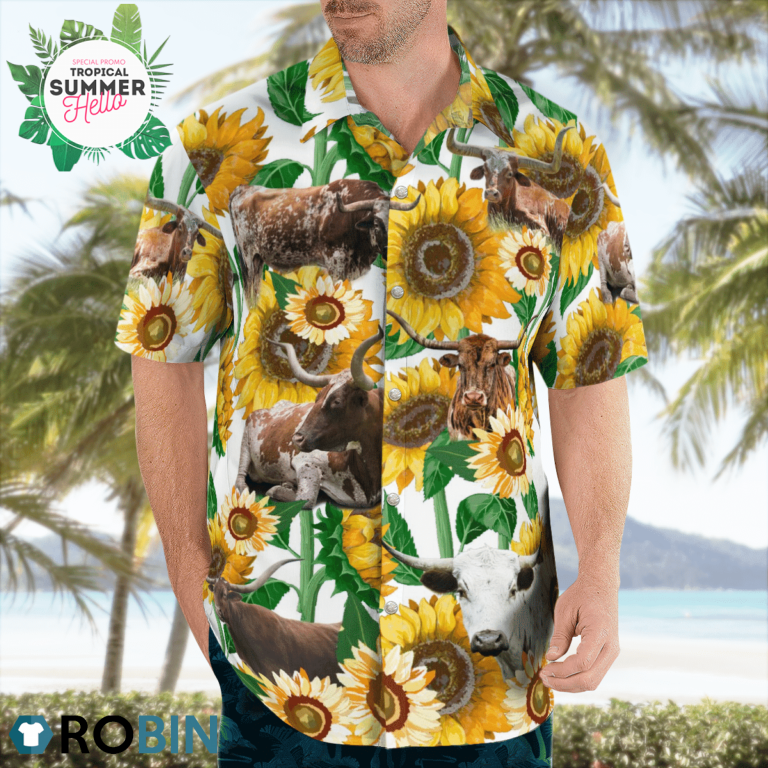 Texas Longhorn Cattle Hawaiian Shirts