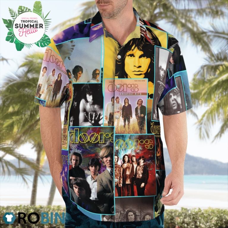 The Doors Band Hawaiian Shirts, Casual Button Down Short Sleeve Shirt