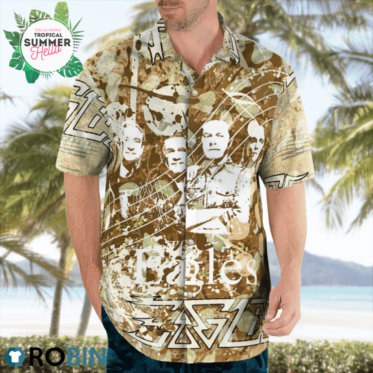 The Eagles Band Hawaiian Shirts, Casual Button Down Short Sleeve Shirt