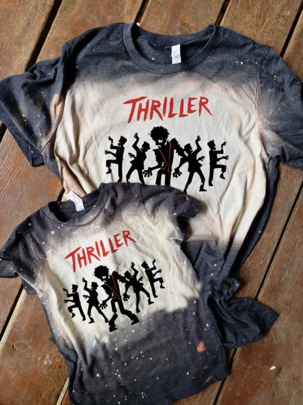 Thriller Zombie Halloween Horror Movie Bleached T-Shirt