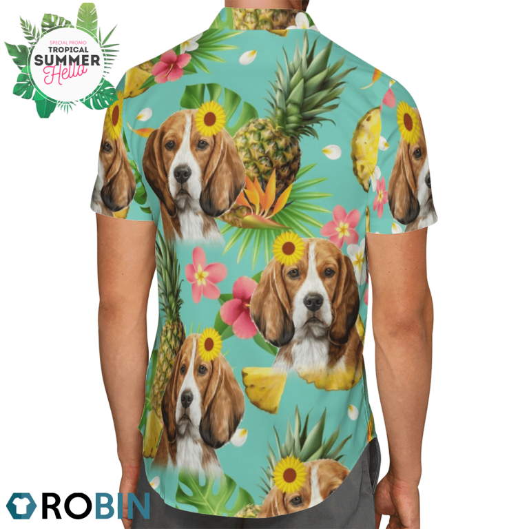 Tropical Pineapple Beagle Hawaiian Shirts