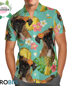 Tropical Pineapple Boxer Hawaiian Shirts