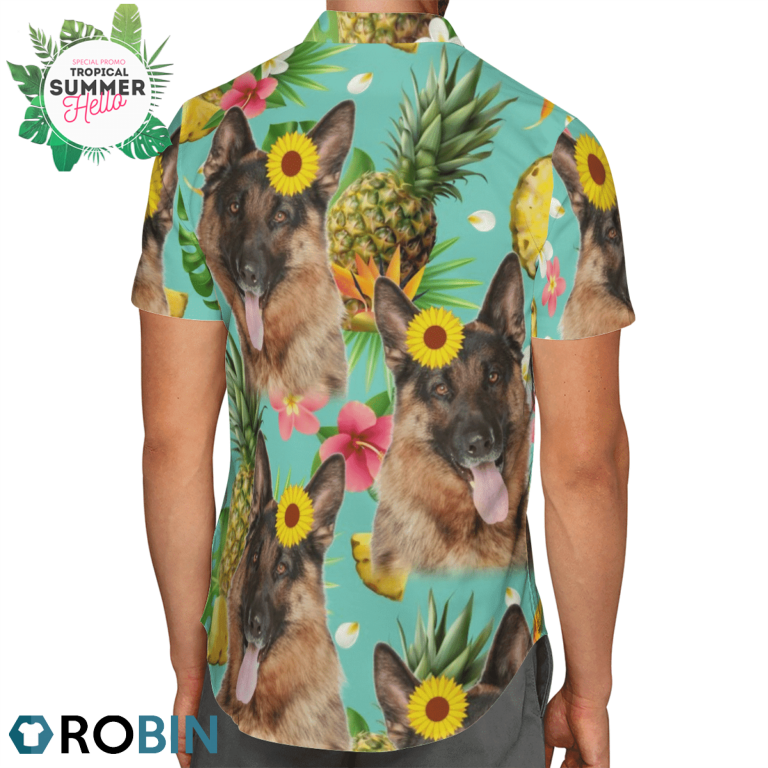 Tropical Pineapple German Shepherd Dog Hawaiian Shirts