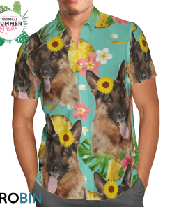 Tropical Pineapple German Shepherd Dog Hawaiian Shirts Tropical Pineapple German Shepherd Dog Hawaiian Shirts