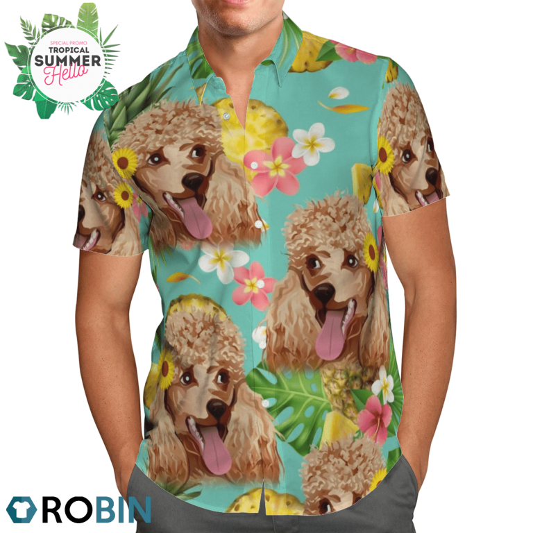 Tropical Pineapple Poodle Hawaiian Shirts