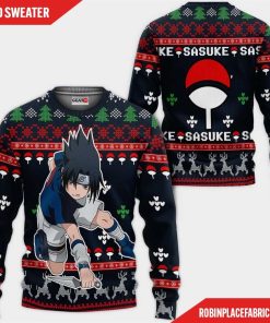 Uchiha Sasuke Christmas Sweater Custom Naruto Anime Xmas Gifts