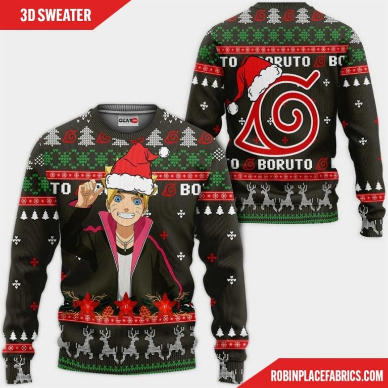 Uzumaki Boruto Ugly Christmas Sweater Custom Boruto Anime Xmas Gifts