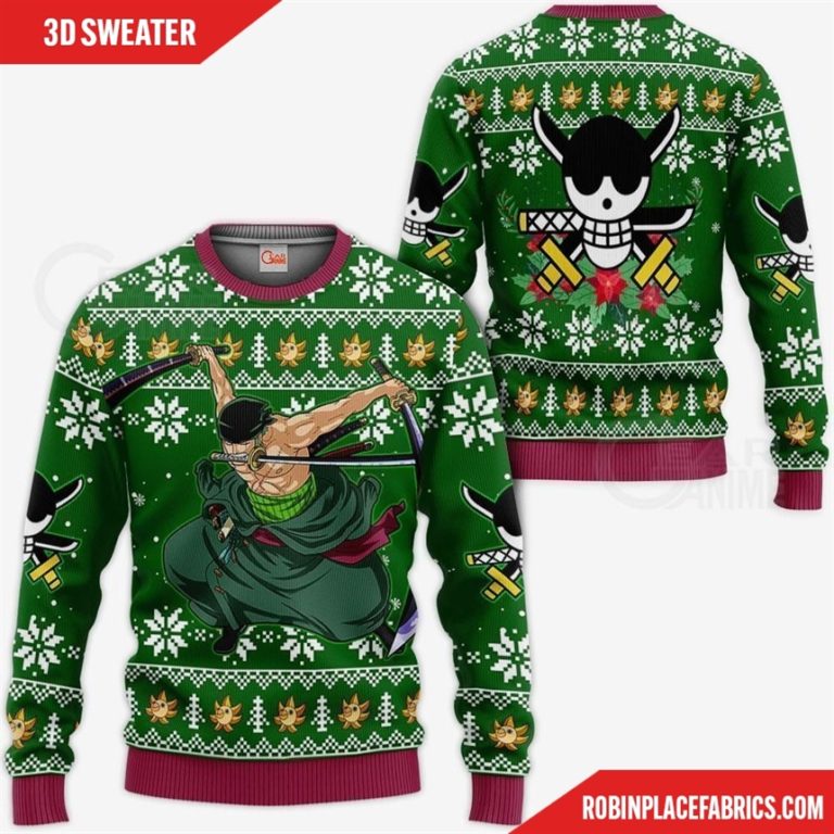 Zoro Ugly Christmas Sweater One Piece Anime Xmas