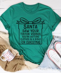 Santa Saw Your Videos Tee Shirt