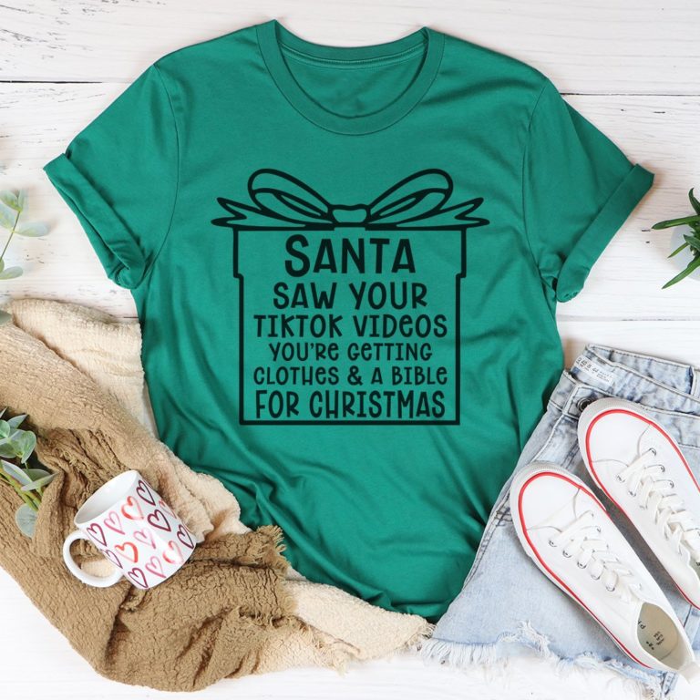 Santa Saw Your Videos Tee Shirt