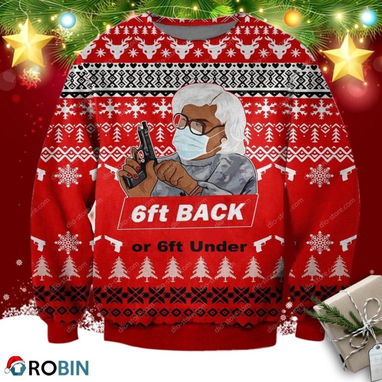6ft Back Or 6ft Under 3d Print Ugly Christmas Sweatshirt
