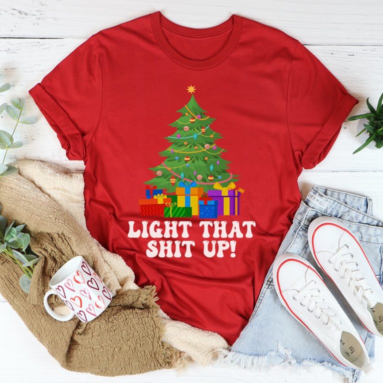 Light That Up Christmas Tree Tee Shirt