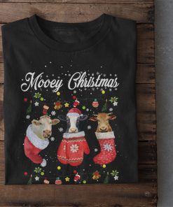 Mooey Christmas Fun Heifer Santa Xmas Light Cow Farmer Lover Shirt