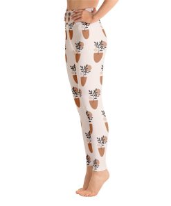 Abstract Boho Plants Yoga Leggings Women, High Waisted Pants Abstract Boho Plants Yoga Leggings Women, High Waisted Pants