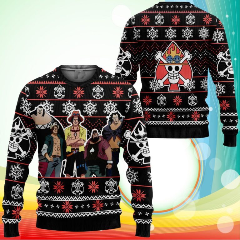 Ace Spade Pirates Ugly Christmas Sweater Anime One Piece Xmas Gifts