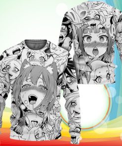 Ahegao Sweatshirt For Otaku Anime Clothes