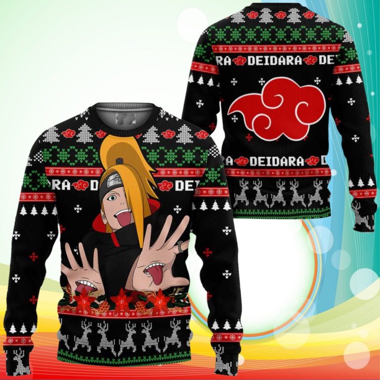 Akatsuki Deidara Ugly Christmas Sweater Naruto Anime Xmas Gifts