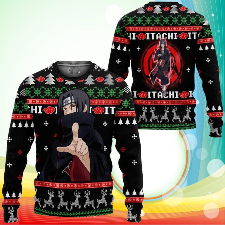 Akatsuki Itachi Ugly Christmas Sweater Naruto Anime Xmas Gifts