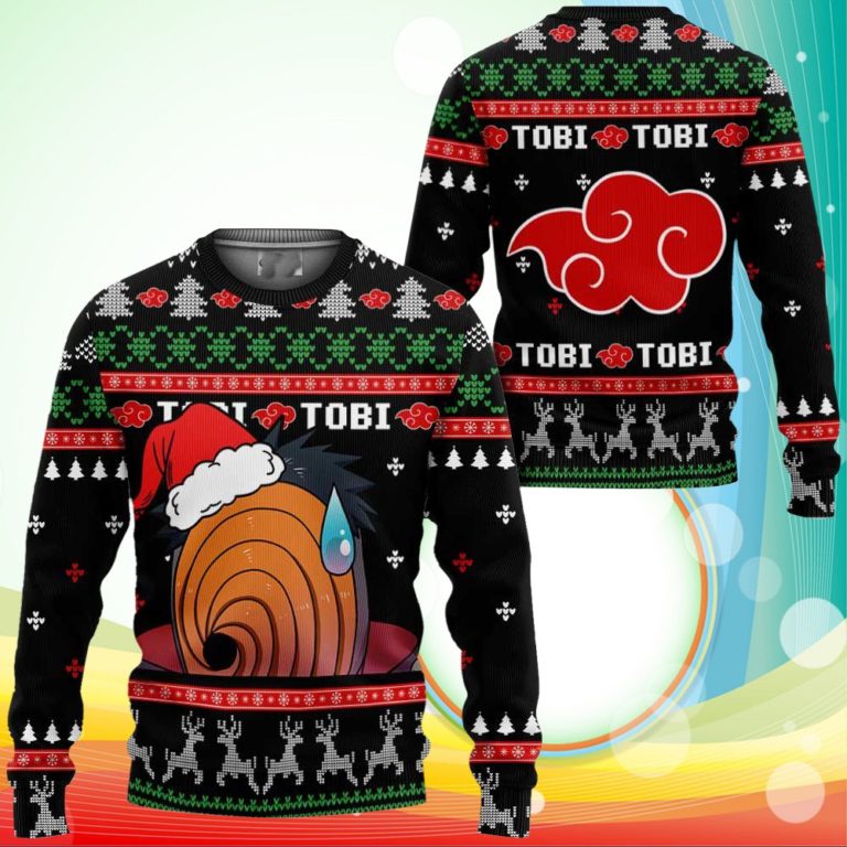 Akatsuki Tobi Ugly Christmas Sweater Naruto Anime Xmas Gifts
