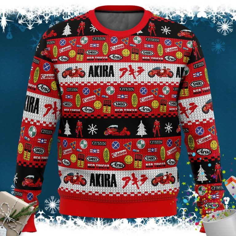 Akira Bike Decals Ugly Christmas Sweater