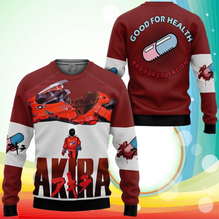 Akira Sweatshirt Good For Health Bad For Education Akira Anime Jacket