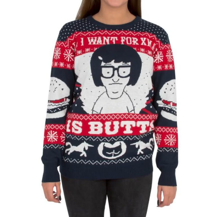 All I Want For Xmas Is Butts – Tina From Bob’s Burgers Ugly Christmas Sweater