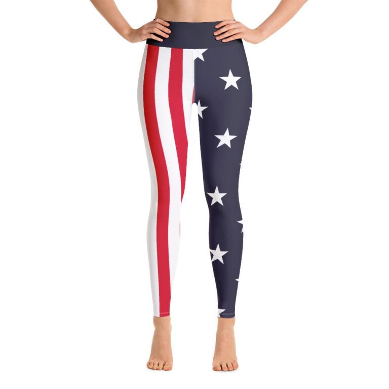 American Flag Leggings, Red, White & Blue Patriotic America Stars and Stripes