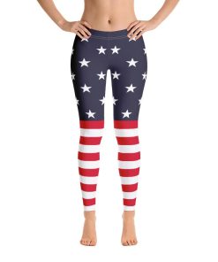 American Flag Leggings, USA Patriot Stars and Stripes Blue Red White Patriotic American Flag Leggings, USA Patriot Stars and Stripes Blue Red White Patriotic
