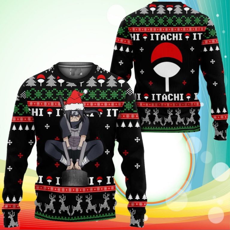 Anbu Itachi Ugly Christmas Sweater Naruto Anime Xmas Gifts