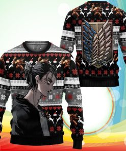 AOT Eren Ugly Christmas Sweater Anime Attack On Titan Xmas Gifts AOT Eren Ugly Christmas Sweater Anime Attack On Titan Xmas Gifts