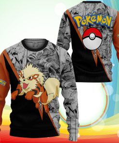 Arcanine Sweatshirt Anime Pokemon Sweater Arcanine Sweatshirt Anime Pokemon Sweater