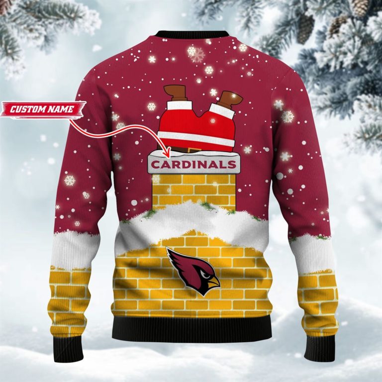 Arizona Cardinals Football Santa Claus 3D Christmas Ugly Sweater