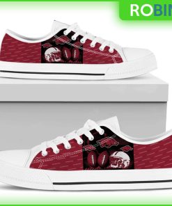 Arkansas Razorbacks NCAA Football Helmet Canvas Low Top Shoes Arkansas Razorbacks NCAA Football Helmet Canvas Low Top Shoes