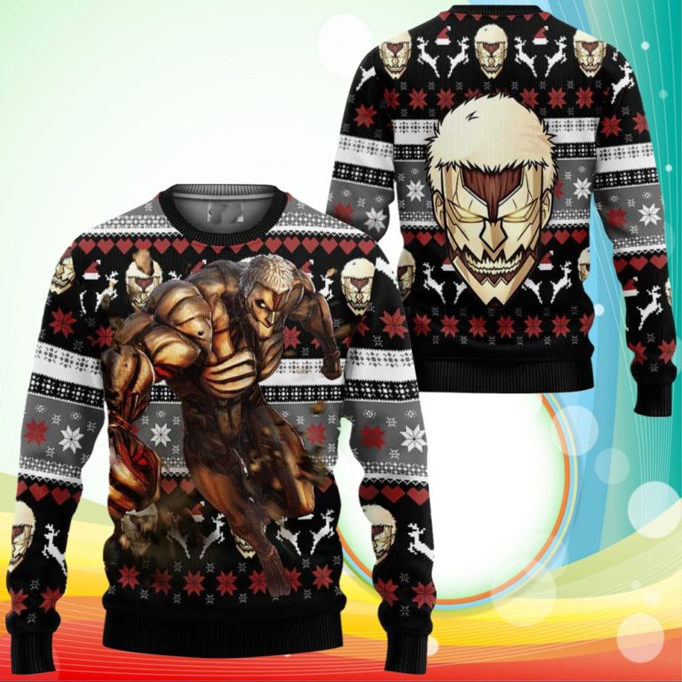 Armored Titan Ugly Christmas Sweater Anime Attack On Titan Xmas Gifts