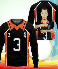 Asahi Azumane Karasuno Sweatshirt Shirts Haikyuu Anime Costume