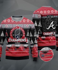 Atlanta Braves WinCraft 2021 World Series Champions Ugly Christmas Sweater Atlanta Braves WinCraft 2021 World Series Champions Ugly Christmas Sweater