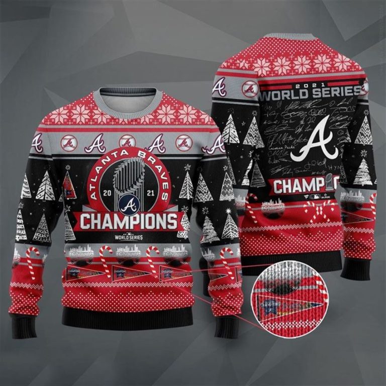 Atlanta Braves WinCraft 2021 World Series Champions Ugly Christmas Sweater