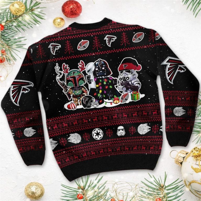 Atlanta Falcons Star Wars Christmas Ugly Sweater Darth Vader Boba Fett Stormtrooper
