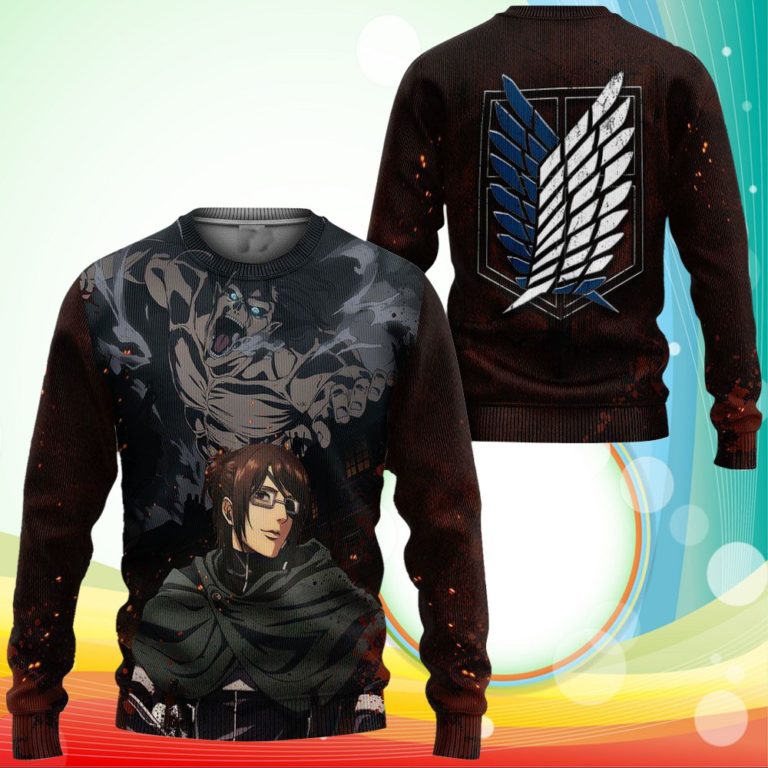 Attack On Tian Hange Zoe Sweatshirt AOT Final Season Anime 3D Printed Sweater