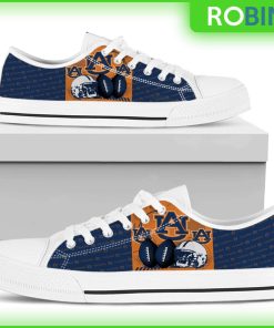 Auburn Tigers NCAA Football Canvas Low Top Shoes Auburn Tigers NCAA Football Canvas Low Top Shoes