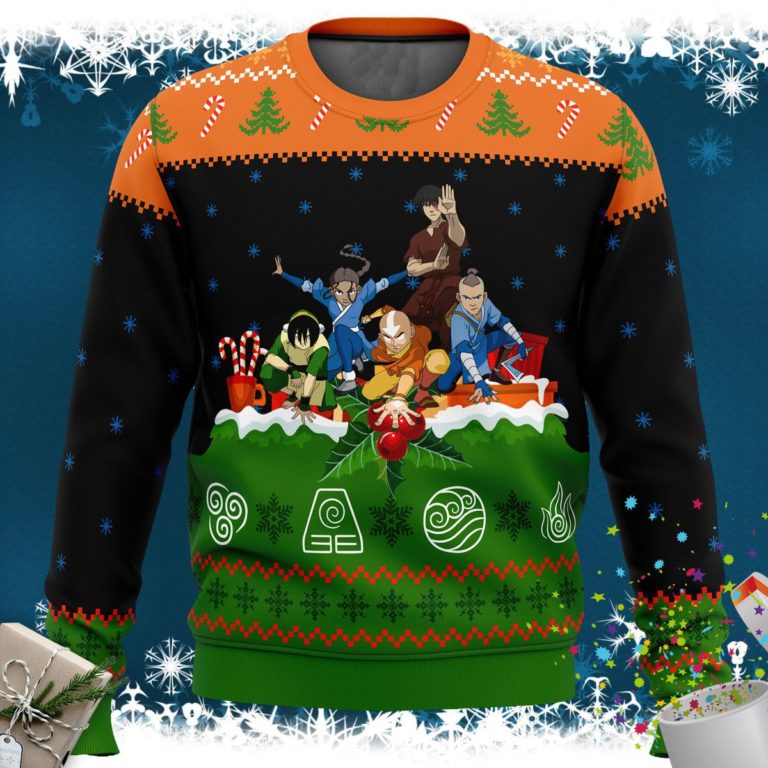 Avatar the Last Airbender On the Chimney Top Ugly Christmas Sweater
