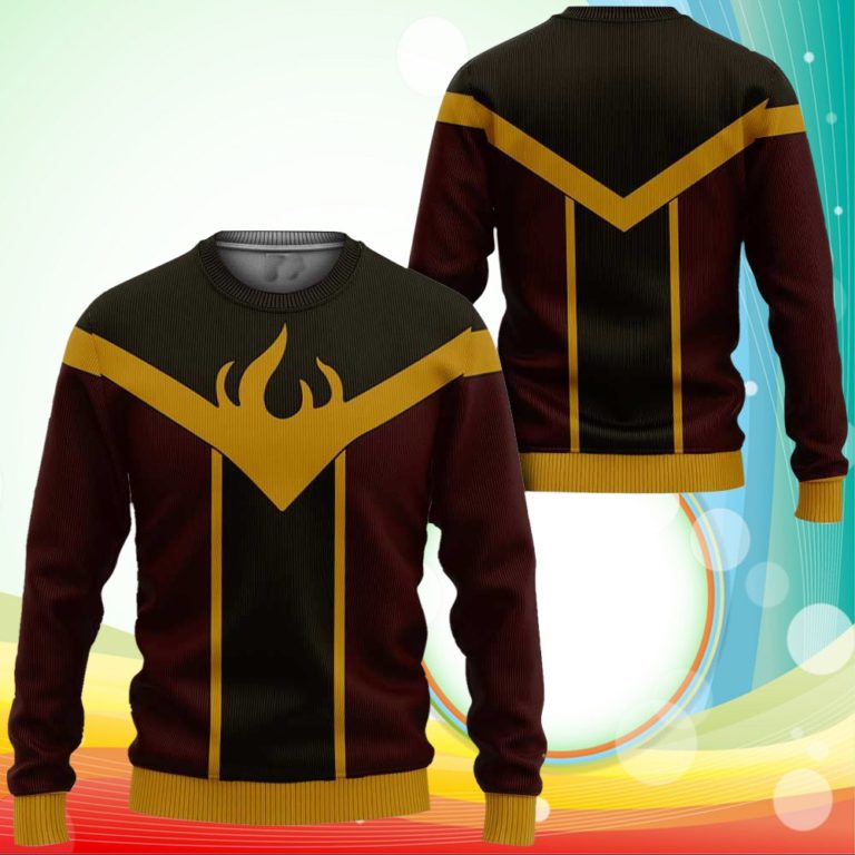 Avatar The Last Airbender Sweatshirt Fire Elemental Uniform Costume Shirt