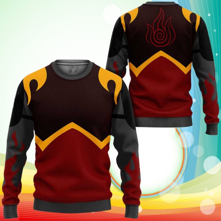Avatar The Last Airbender Sweatshirt Fire Nation Uniform Costume Shirt