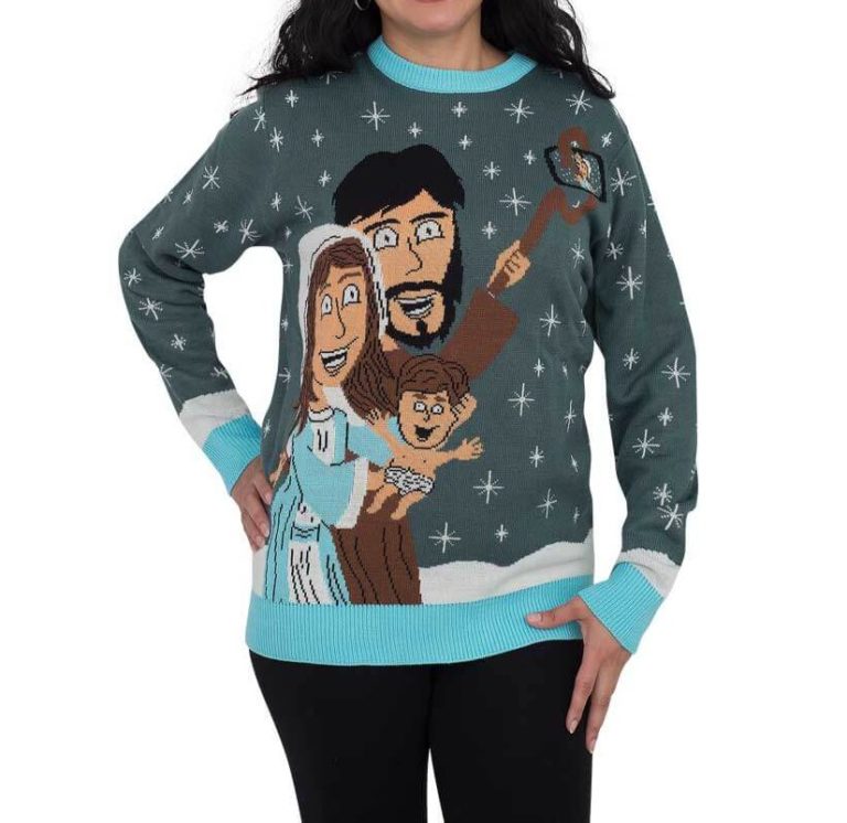 Baby Jesus Family Selfie Ugly Christmas Sweater