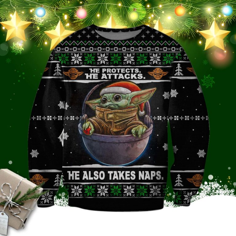 Baby Yoda 3d Print Ugly Christmas Sweater