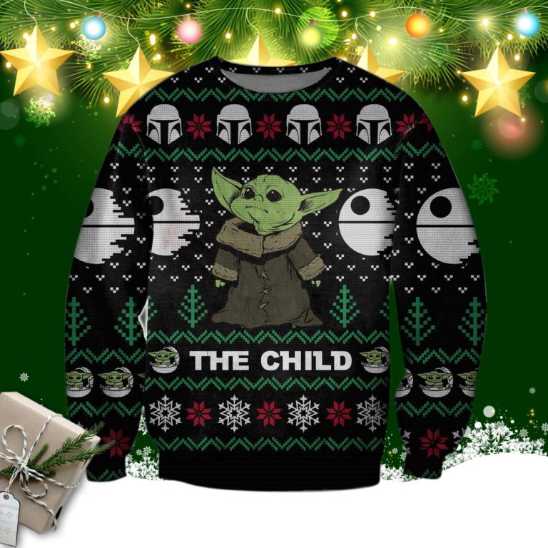 Baby Yoda 3d Print Ugly Christmas Sweatshirt